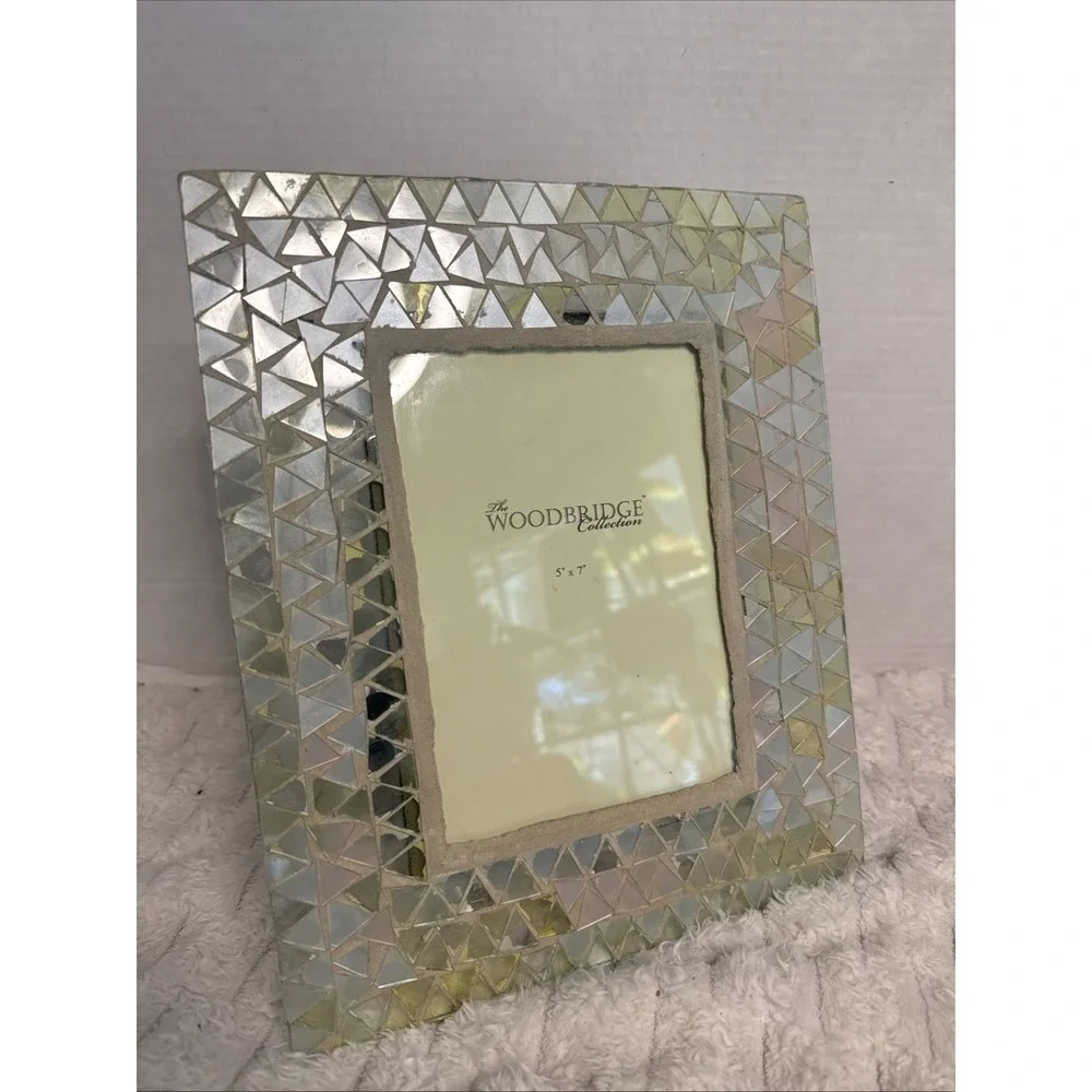 Woodbridge Collection 5x7 Mosaic Sea Glass Coastal Glass Frame Shell Beachy